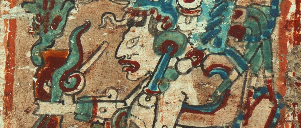 Dintel 26 de Yaxchilan donde se observa al gobernante Escudo Jaguar con un atavío similar a la coraza de Tula