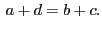 $\displaystyle \qquad a+d=b+c.$