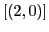 $\displaystyle [(2,0)]$