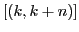 $\displaystyle [(k,k+n)]$
