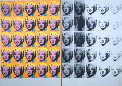 Figura 7. Andy Warhol, Marilyn Díptico. Serigrafía, 1962. Original en el Tate Modern, Londres.

