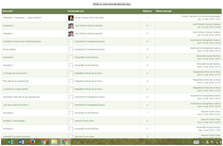 Figura 9: Opción: cada persona plantea un tema a discusión, de un foro de Moodle.