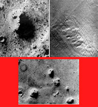 [Fotografías de la región de Cydonia, ubicada en Marte.]