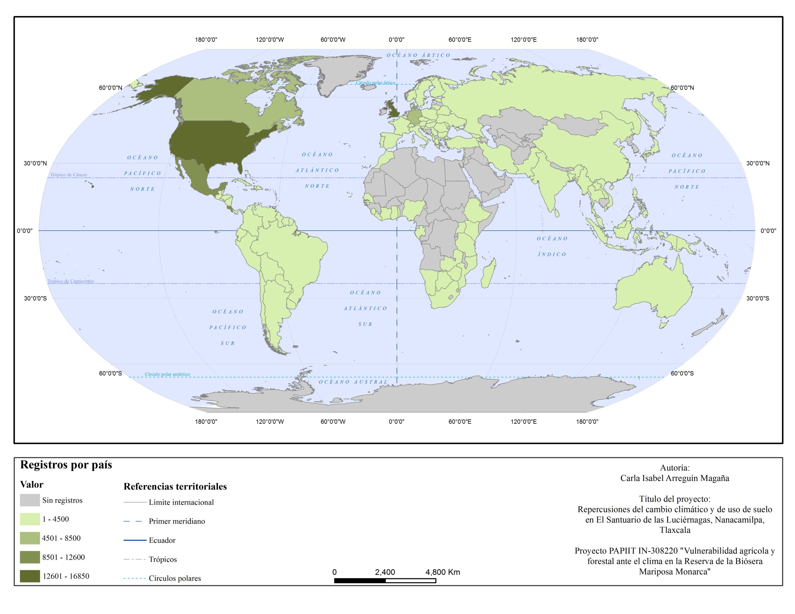 Mapa de registros de luciérnaga