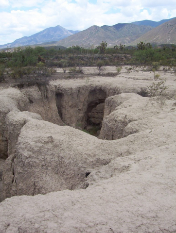 Paisaje erosionado en Zacatecas
