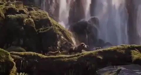 Timón, Pumba y Simba cantando Hakuna Matata